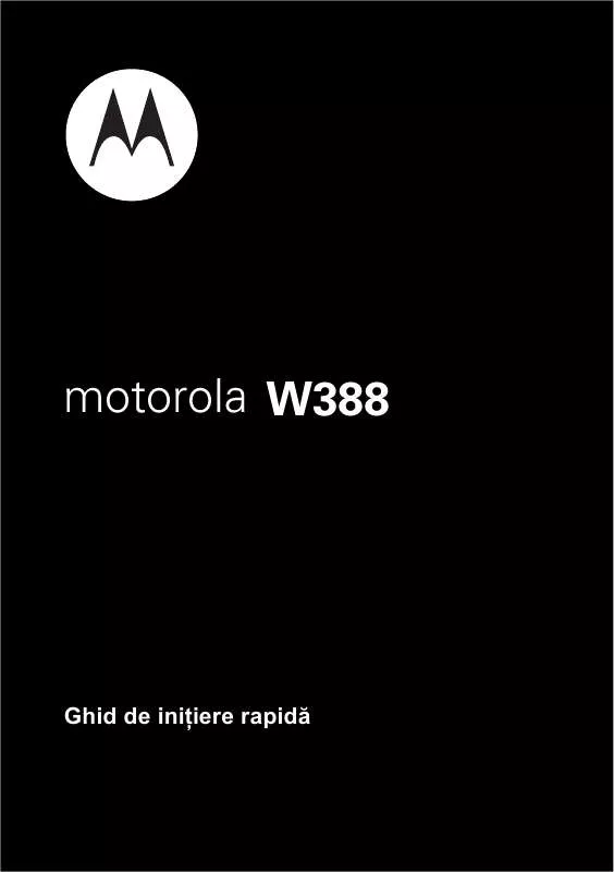 Mode d'emploi MOTOROLA W388