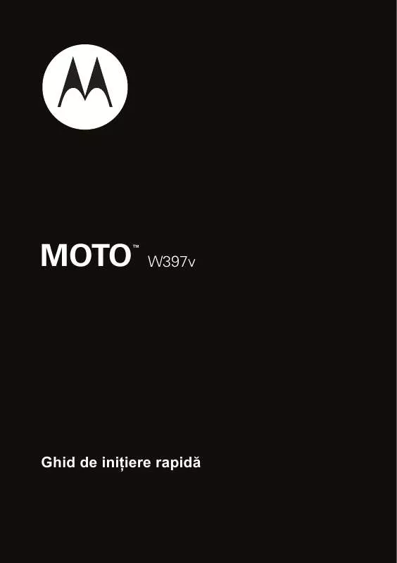 Mode d'emploi MOTOROLA W397V