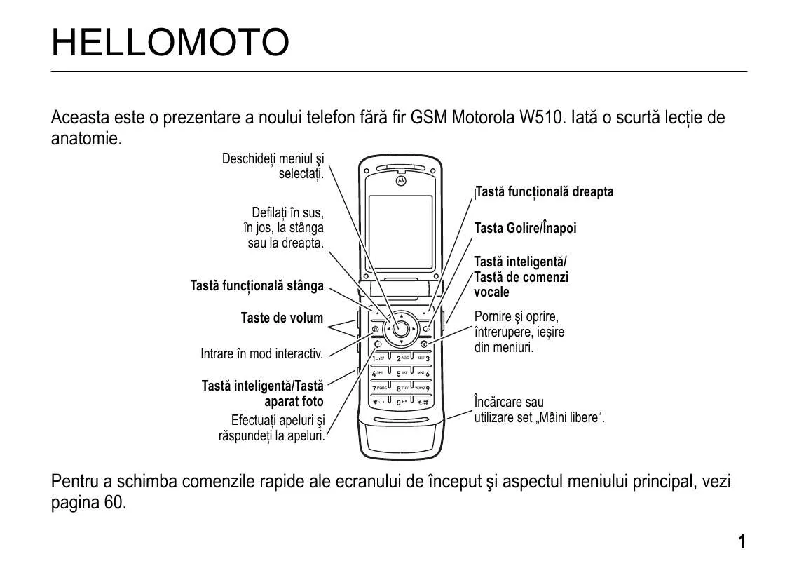 Mode d'emploi MOTOROLA W510