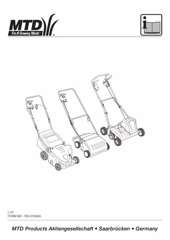 Mode d'emploi MTD ELECTRIC VERTICUTTER