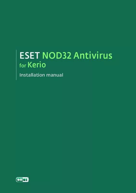 Mode d'emploi NOD32 ESET ANTIVIRUS FOR KERIO CONNECT