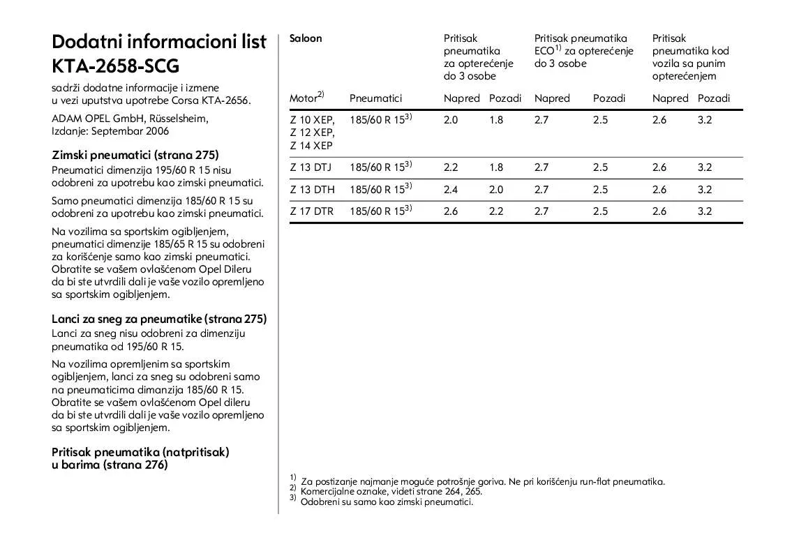 Mode d'emploi OPEL CORSA