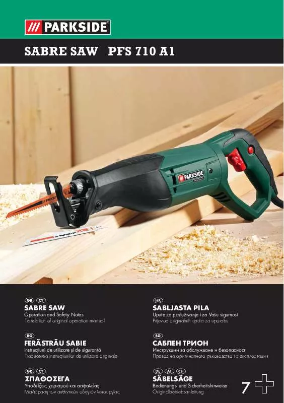 Mode d'emploi PARKSIDE PFS 710 A1 SABRE SAW