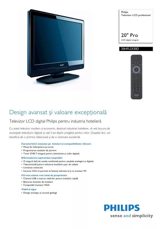 Mode d'emploi PHILIPS 20HFL3330D