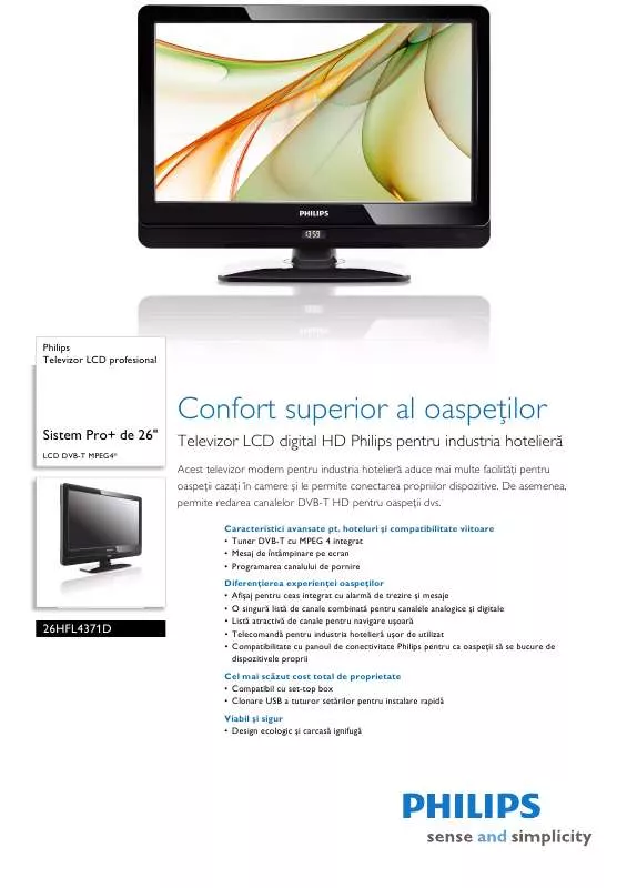 Mode d'emploi PHILIPS 26HFL4371D