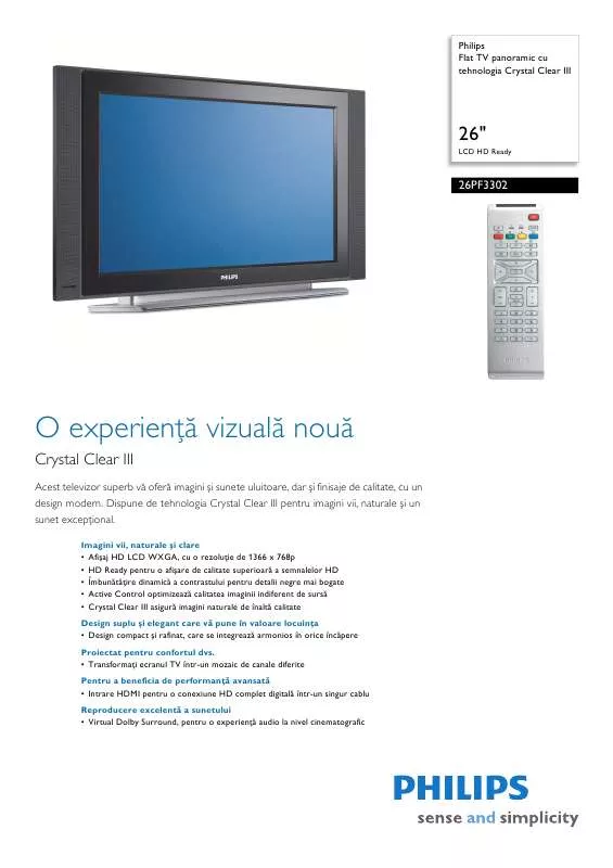 Mode d'emploi PHILIPS 26PF3302