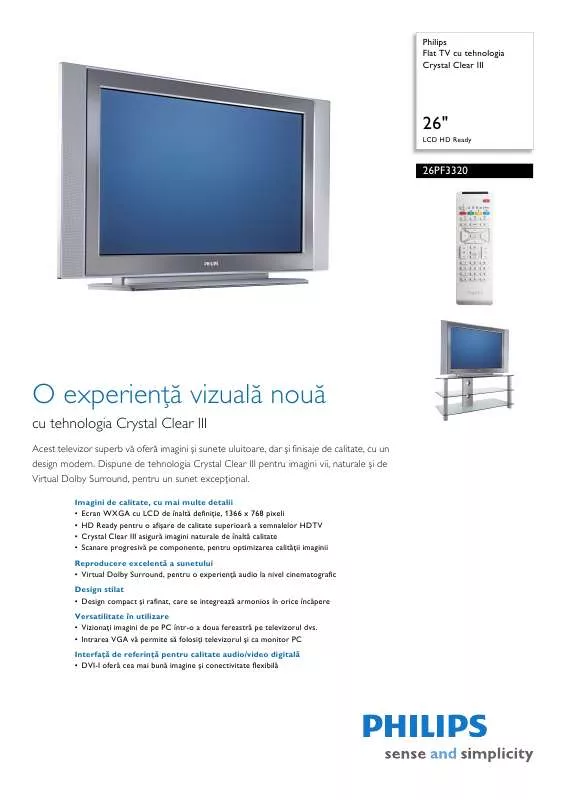 Mode d'emploi PHILIPS 26PF3320