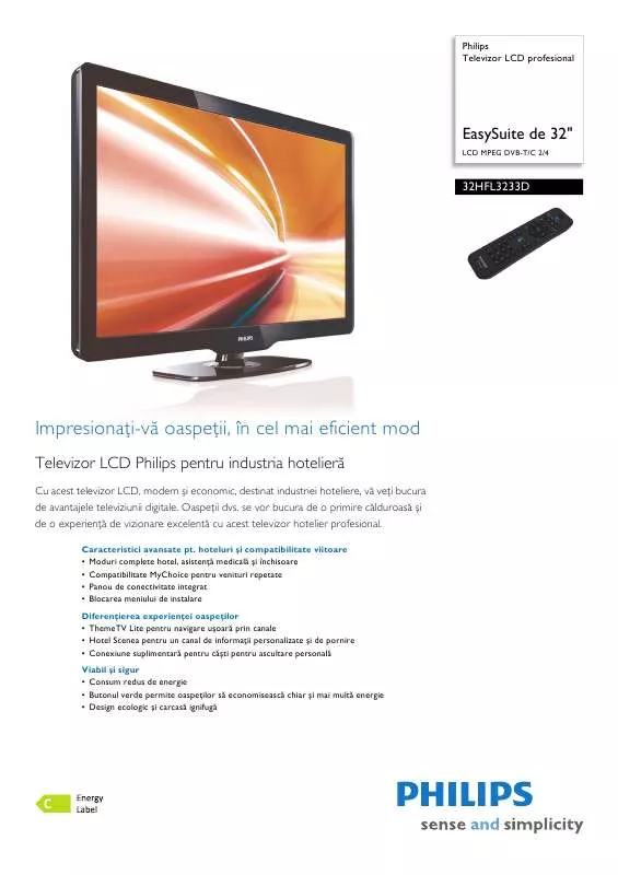 Mode d'emploi PHILIPS 32HFL3233D