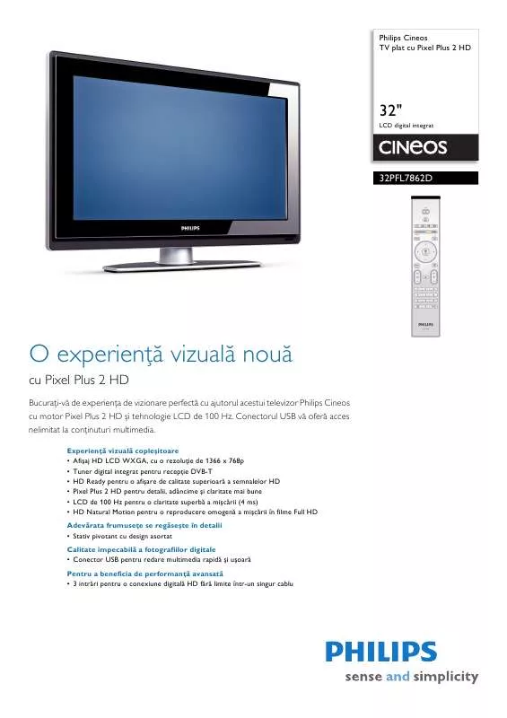 Mode d'emploi PHILIPS 32PFL7862D