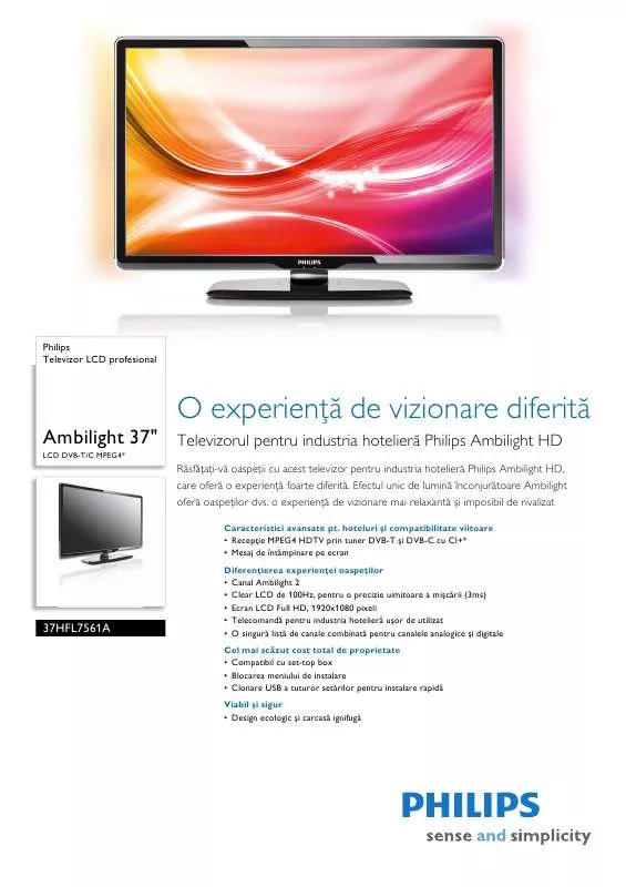 Mode d'emploi PHILIPS 37HFL7561A