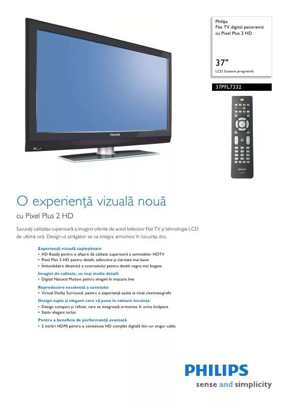 Mode d'emploi PHILIPS 37PFL7332