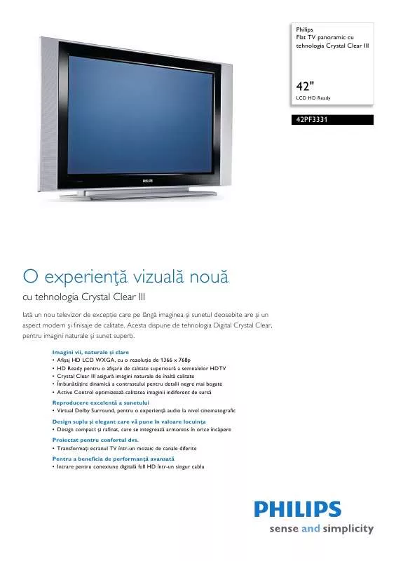 Mode d'emploi PHILIPS 42PF3331