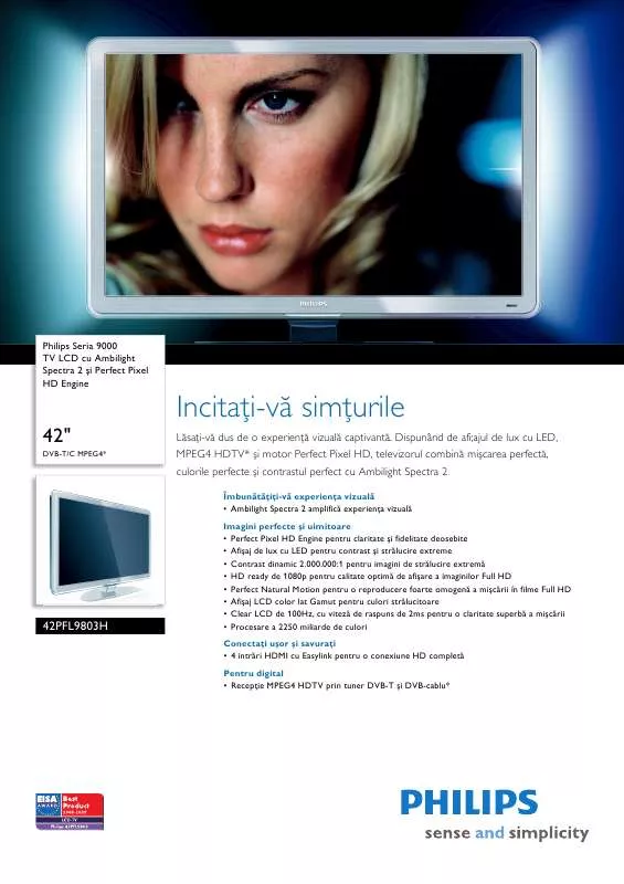 Mode d'emploi PHILIPS 42PFL9803H