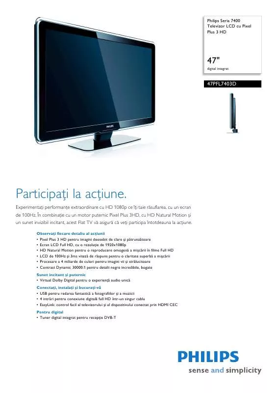 Mode d'emploi PHILIPS 47PFL7403D