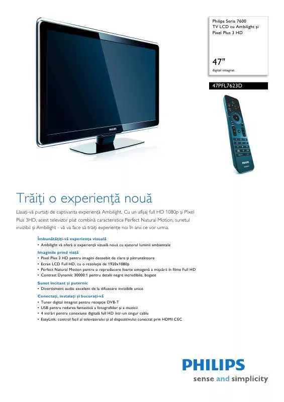 Mode d'emploi PHILIPS 47PFL7623D