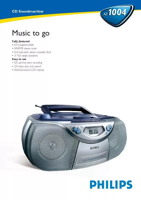 Mode d'emploi PHILIPS AZ1004