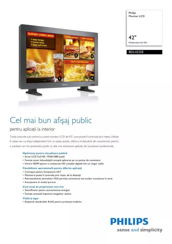 Mode d'emploi PHILIPS BDL4225E