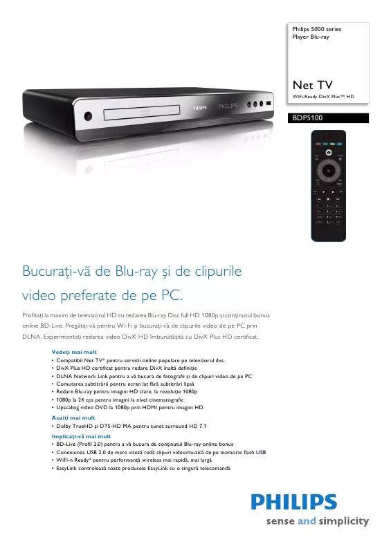 Mode d'emploi PHILIPS BDP5100