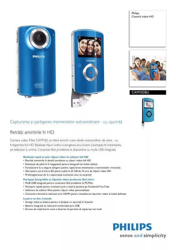 Mode d'emploi PHILIPS CAM102BU