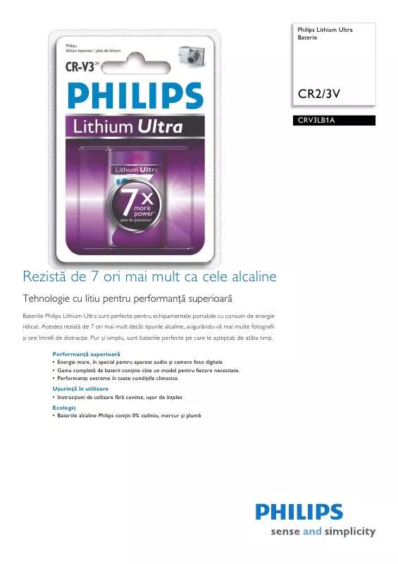 Mode d'emploi PHILIPS CRV3LB1A