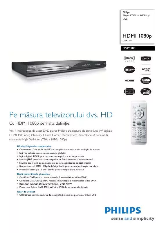 Mode d'emploi PHILIPS DVP5980