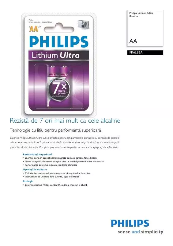 Mode d'emploi PHILIPS FR6LB2A