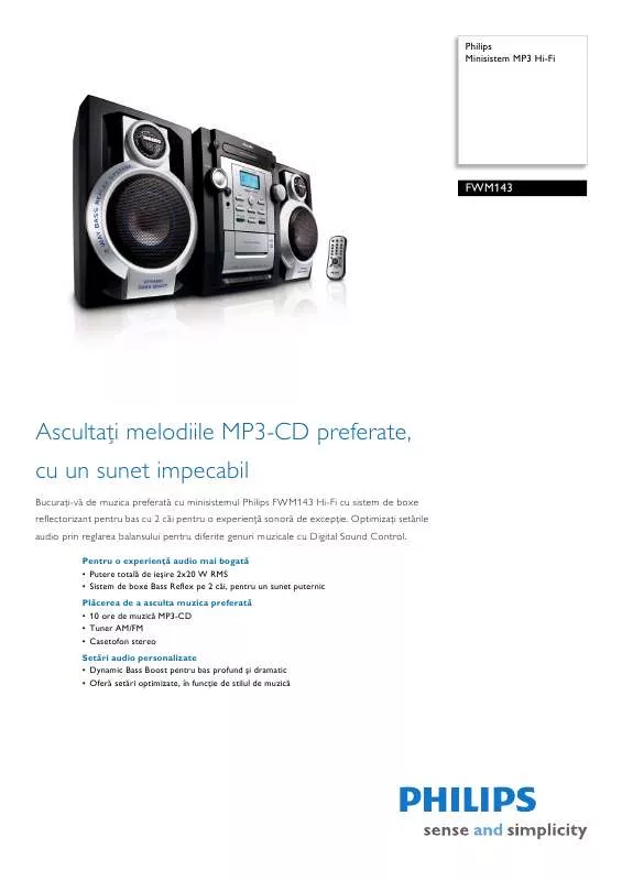 Mode d'emploi PHILIPS FWM143