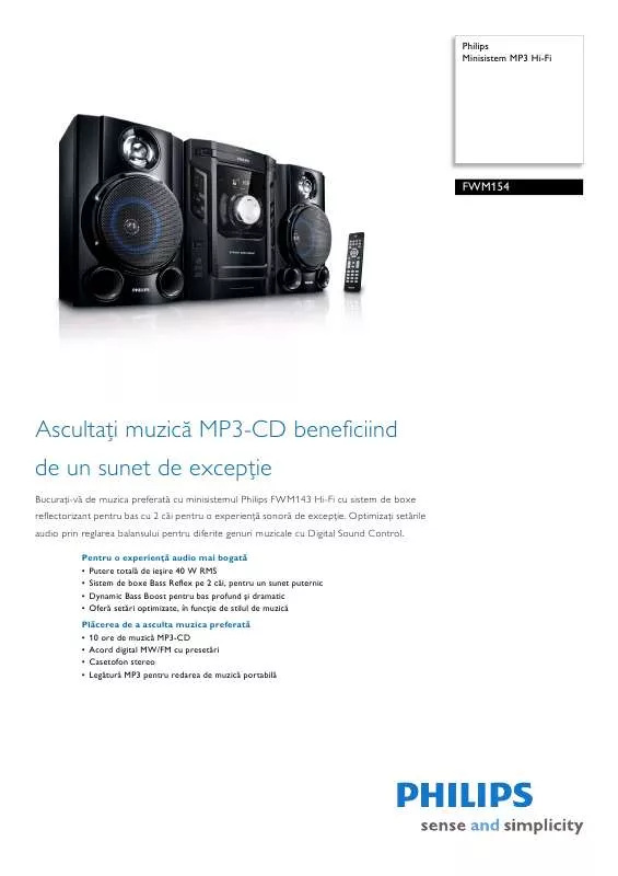 Mode d'emploi PHILIPS FWM154