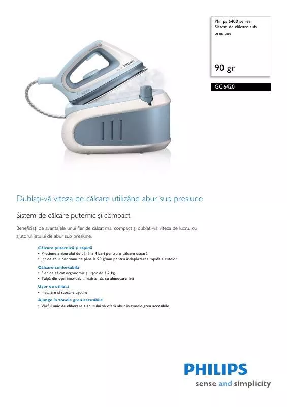 Mode d'emploi PHILIPS GC 6420