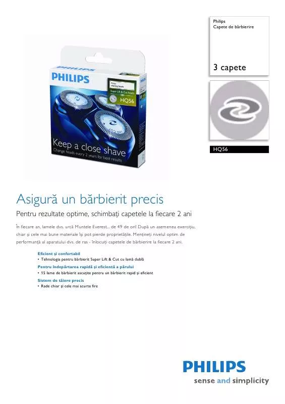 Mode d'emploi PHILIPS HQ56