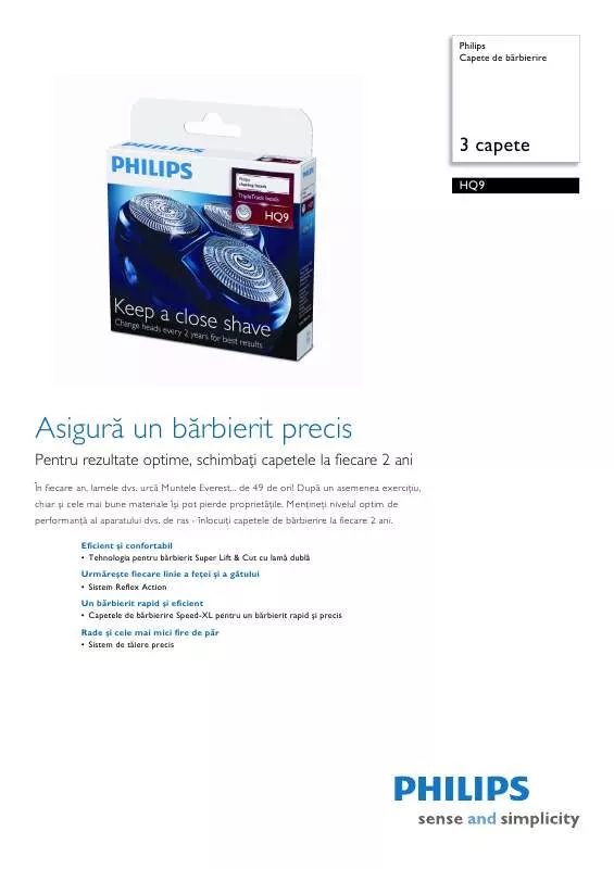 Mode d'emploi PHILIPS HQ9