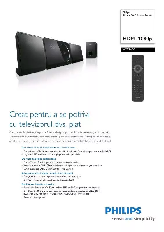 Mode d'emploi PHILIPS HTS4600