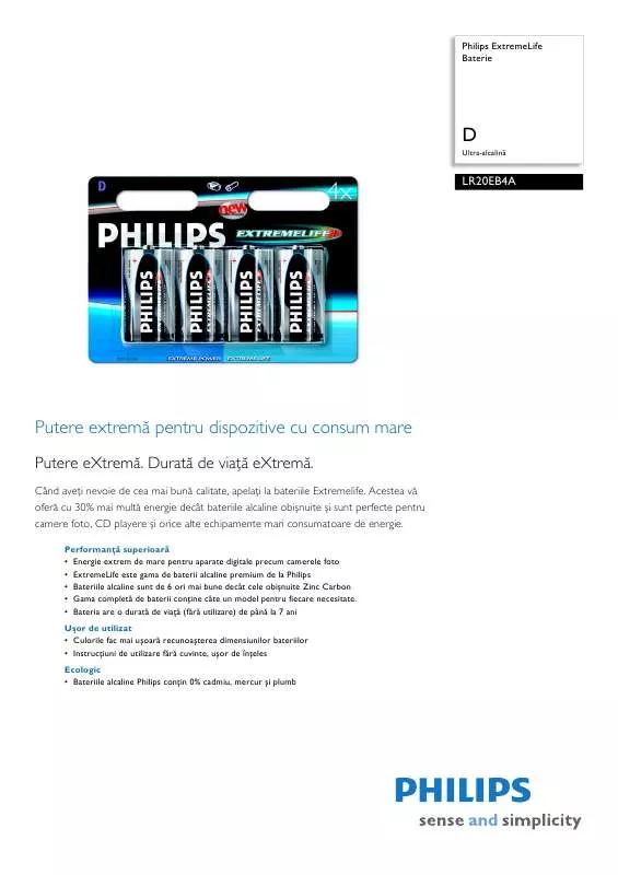 Mode d'emploi PHILIPS LR20EB4A