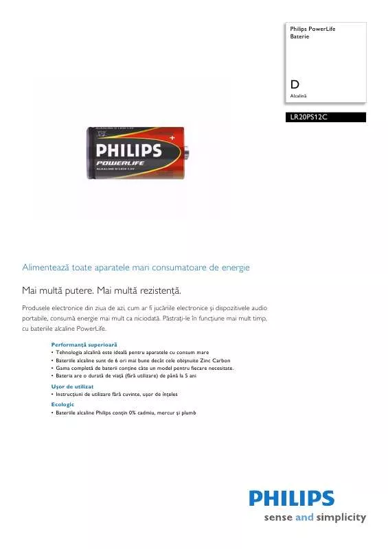 Mode d'emploi PHILIPS LR20PS12C