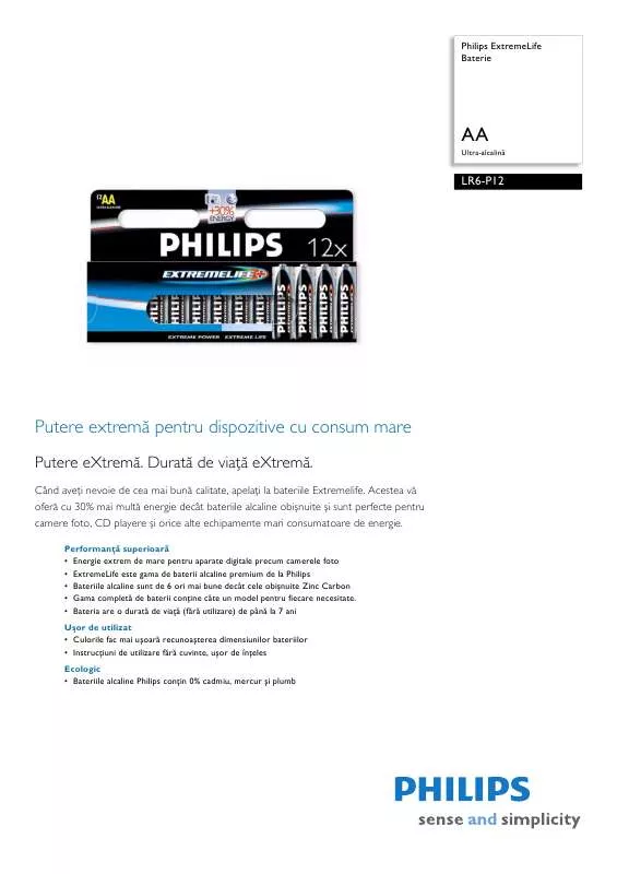 Mode d'emploi PHILIPS LR6-P12