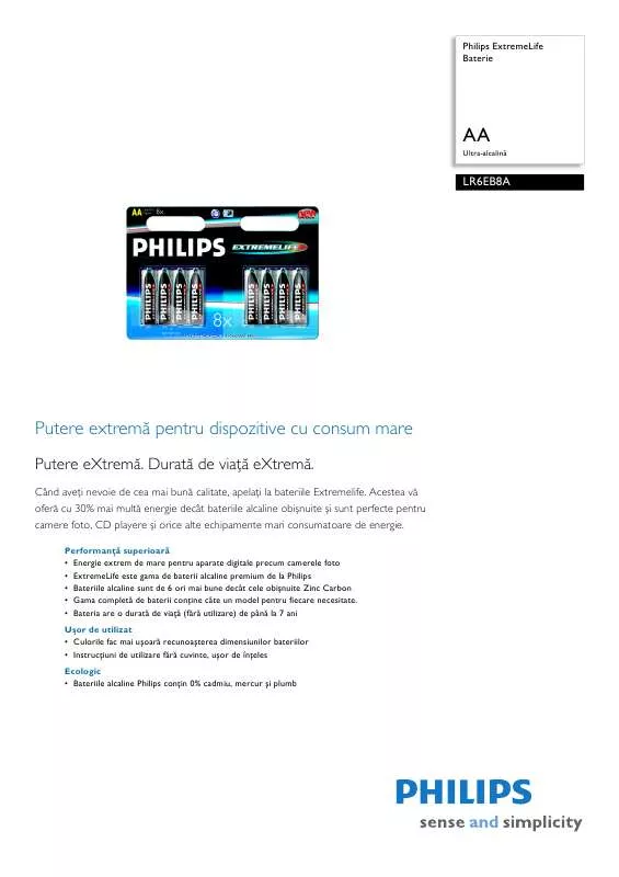 Mode d'emploi PHILIPS LR6EB8A