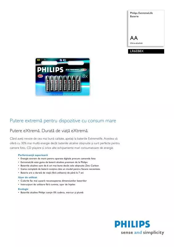 Mode d'emploi PHILIPS LR6EB8X