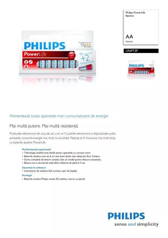 Mode d'emploi PHILIPS LR6P12P