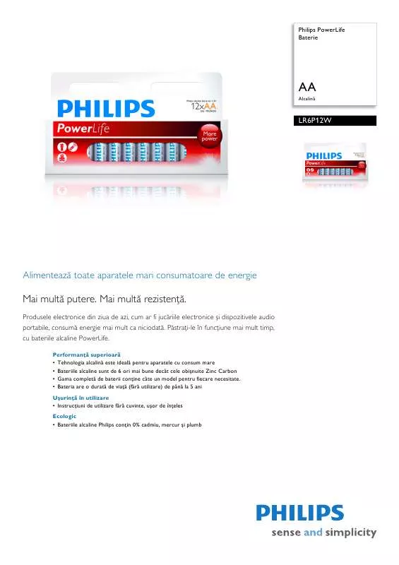 Mode d'emploi PHILIPS LR6P12W