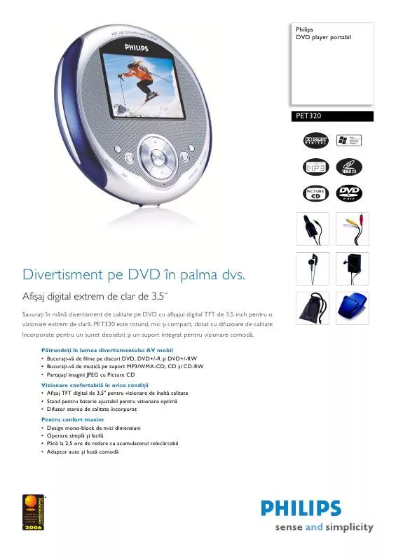 Mode d'emploi PHILIPS PET320