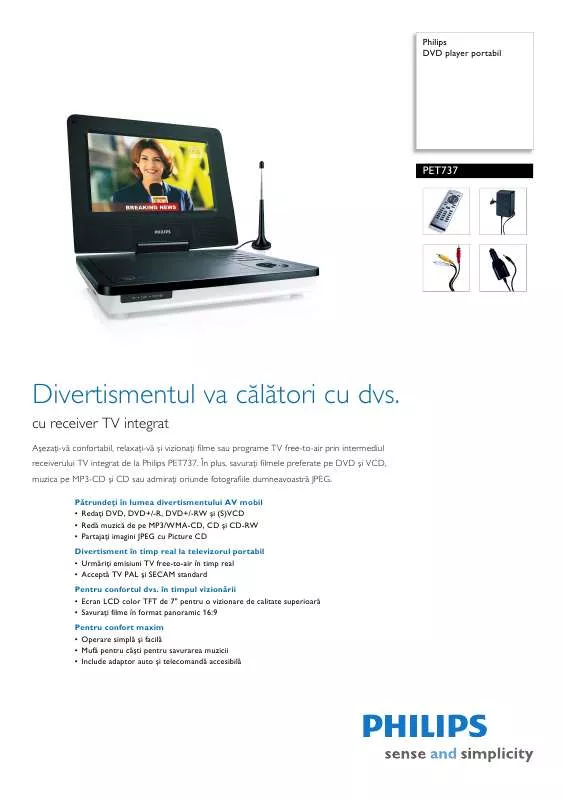 Mode d'emploi PHILIPS PET737