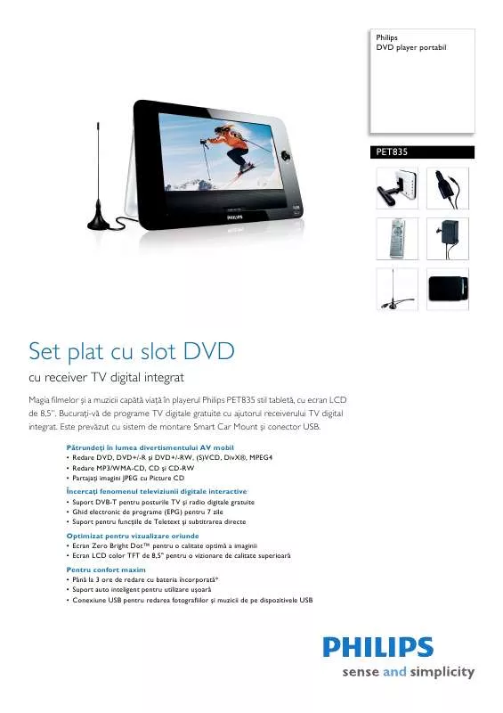 Mode d'emploi PHILIPS PET835