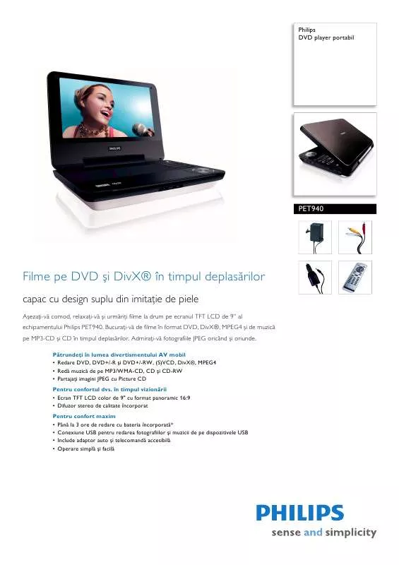 Mode d'emploi PHILIPS PET940