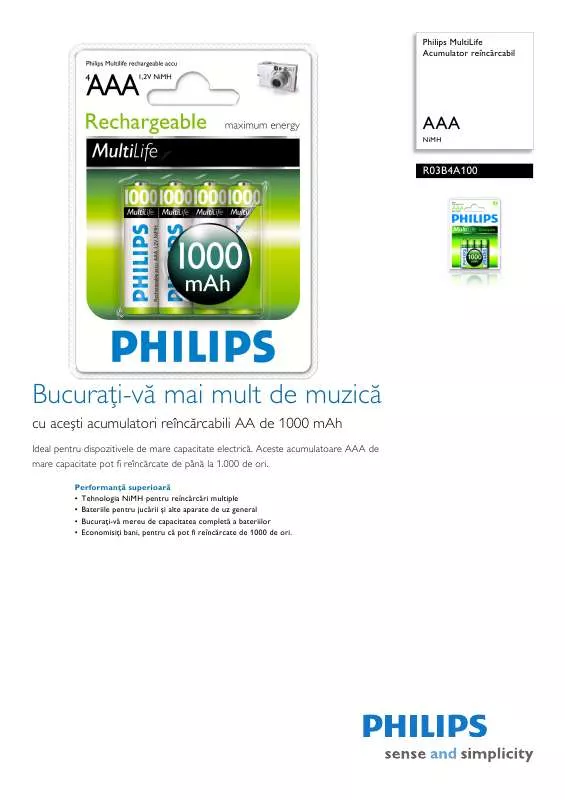 Mode d'emploi PHILIPS R03B4A100