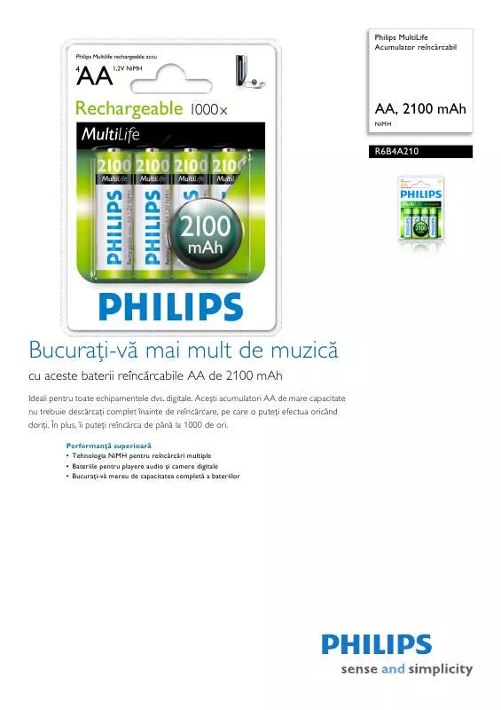 Mode d'emploi PHILIPS R6B4A210