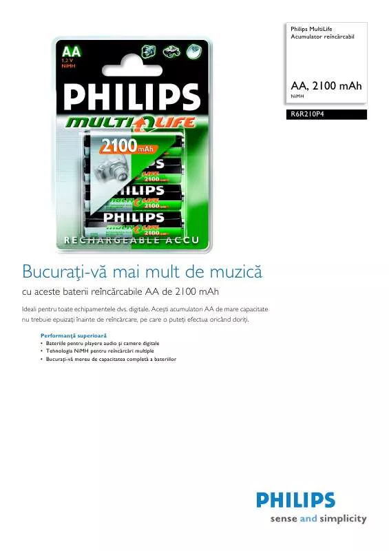 Mode d'emploi PHILIPS R6R210P4