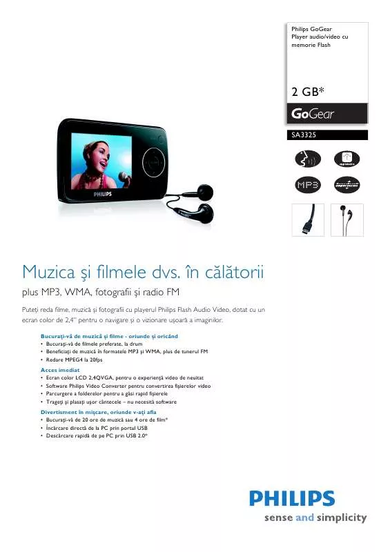 Mode d'emploi PHILIPS SA3325