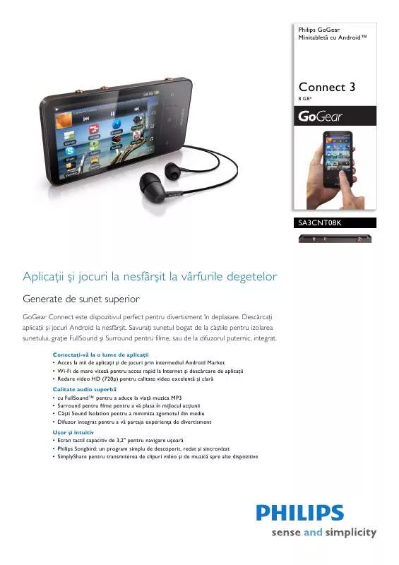 Mode d'emploi PHILIPS SA3CNT08