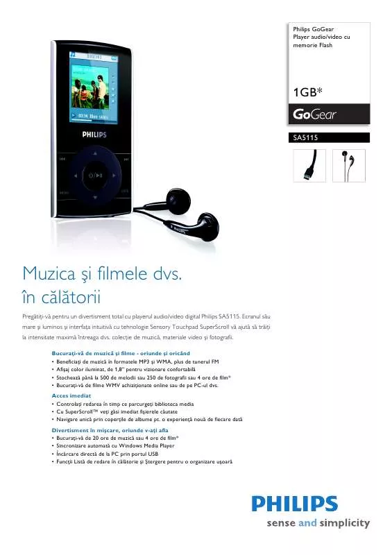 Mode d'emploi PHILIPS SA5115