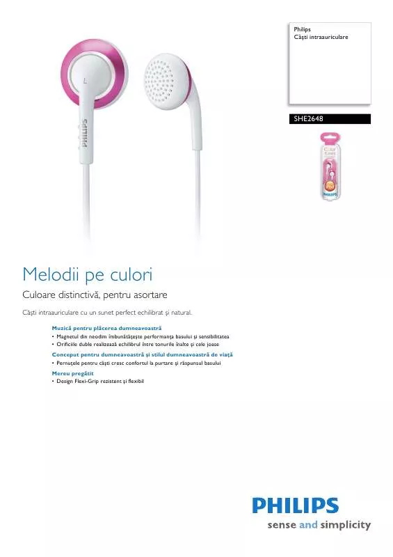 Mode d'emploi PHILIPS SHE2648